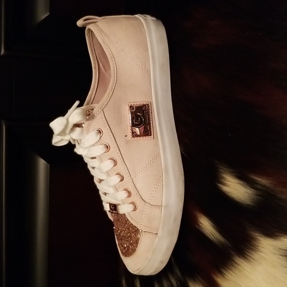 Guess Metallic 7 Light Pink Sneakers Lace up Shoes - Picture 4 of 6